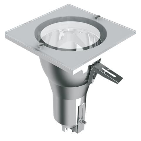 Luminária G-light Embutir SPS 100mm Quadrada Vidro Parcialmente Jateado p/ 1 lâmpada E27