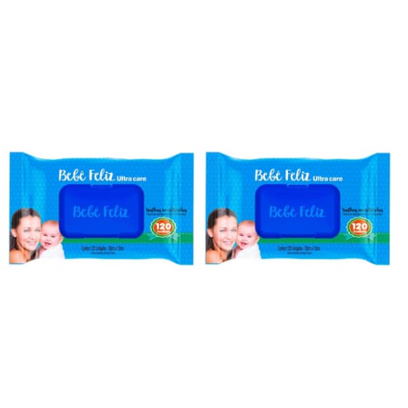 240 Toalinhas Umedecidas Bebê Feliz Ultra Care 2pcts