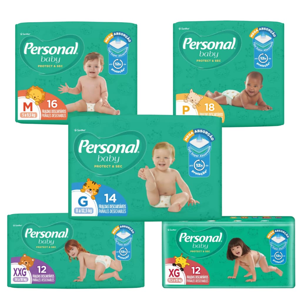 Fralda Personal Descartável Protect & Sec Vários Tamanhos P M G XG XXG(CADA UNIDADE)