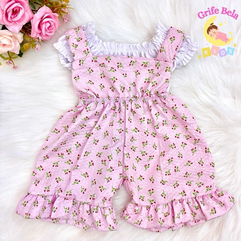 Macaquinho Rn Florido Estampado Blusa Ciganinha Jardineira Bebê Menina Macacão Para Bebê Roupa de bebê