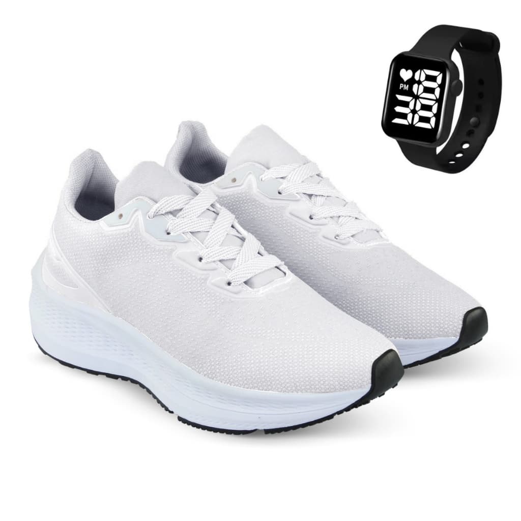 TENIS MASCULINO + RELOGIO DIGITAL QUADRADO kit com tenis masculino mais relogio digital tenis dia a.