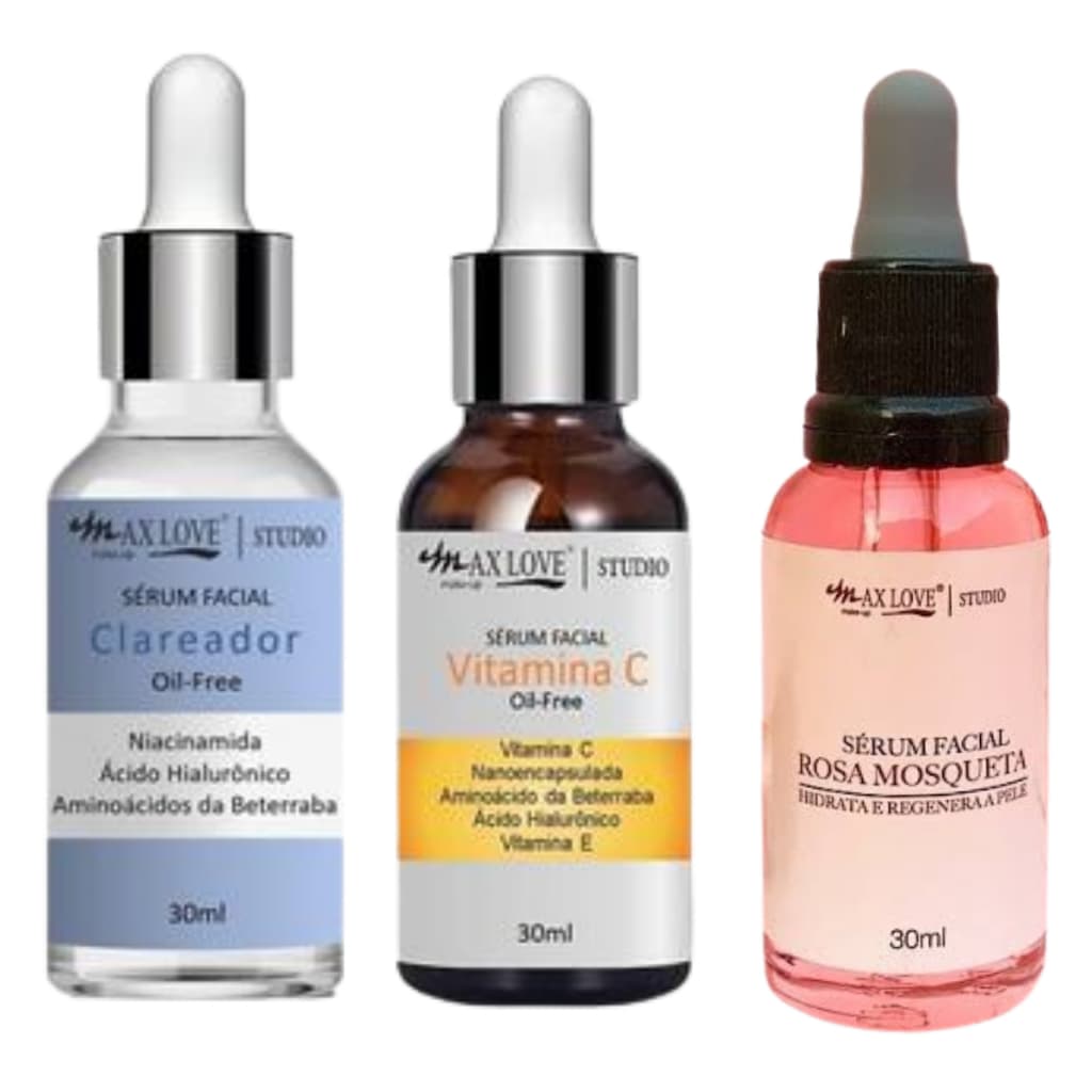 Serum Facial Vitamina C Rosa Mosqueta+ Clareader Tratamento Completo Serum Anti Rugas Max Love
