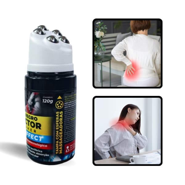 Gel Negro com Esferas Massageadora Alívio Dor Muscular Lombar Costas Massagens Efeito Gelado Refrescante
