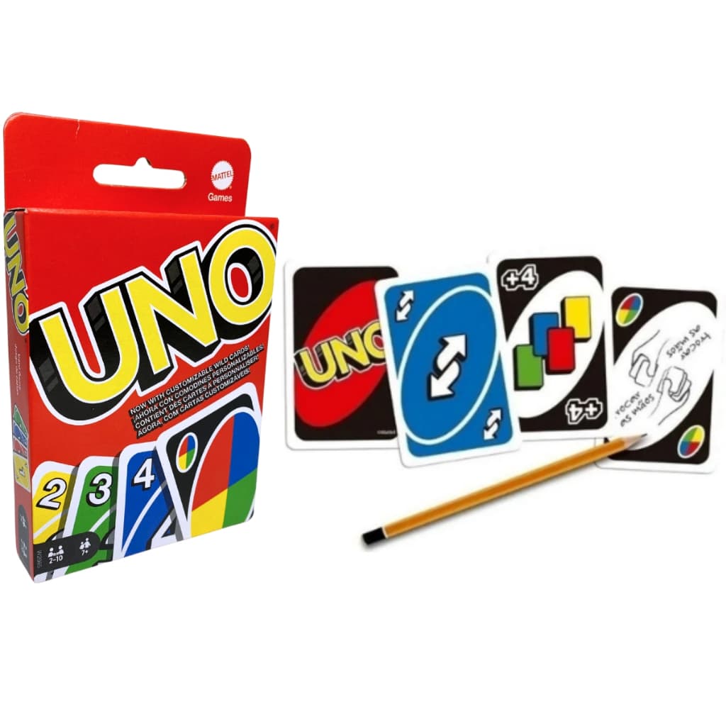 Jogo De Baralho Uno Mattel Original com Cartas Para Personalizar Jogo de tabuleiro Cartas Diversão para toda Família
