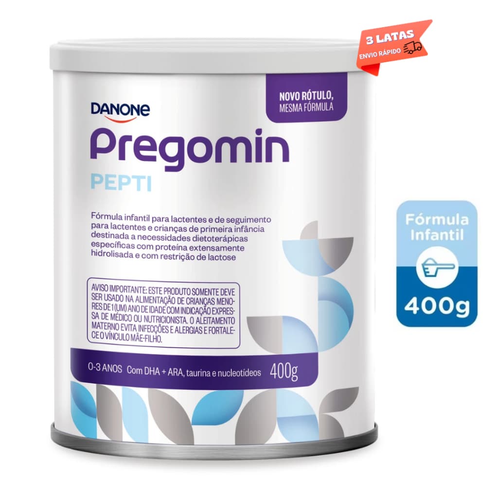 3 Latas -Pregomin Pepti -Fórmula infantil Danone -400gr