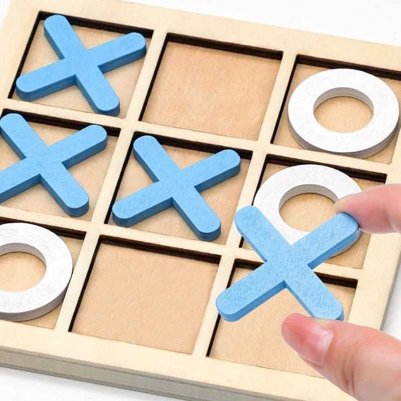 Jogo da Velha de Madeira Infantil – Brinquedo Educativo Interativo para Mesa, Mini Lazer