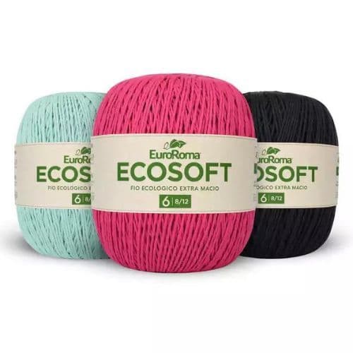 Barbante EuroRoma Ecosoft nº 6 452 m (422 g) – Macio, sustentável, ideal para crochê e amigurumi
