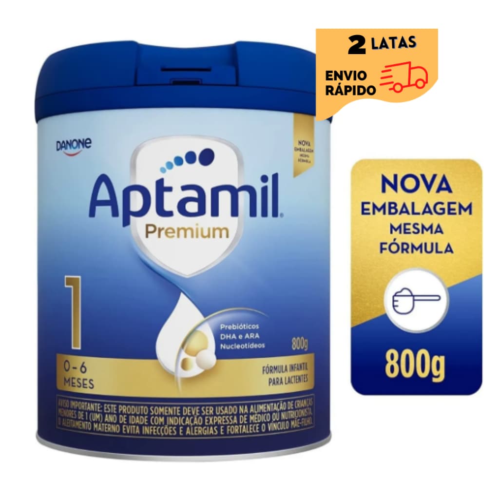 2 Latas- Fórmula infantil Aptamil Premium 1 - Danone -800 g