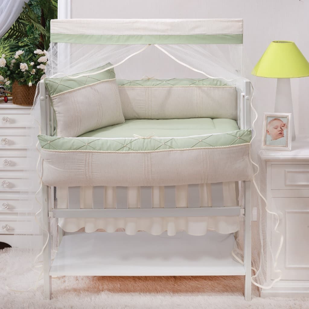 KIT ENXOVAL PARA MINI BERÇO MADRI VERDE DELICADO NEUTRO