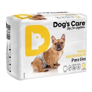 Fralda Descartável para Cachorro Macho Fralda Higiênica P/cães Dogs Care Pet C/12 Unidades.