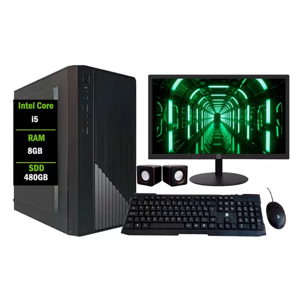 Computador Completo Intel Core I5 8gb Ssd 480gb Monitor 19