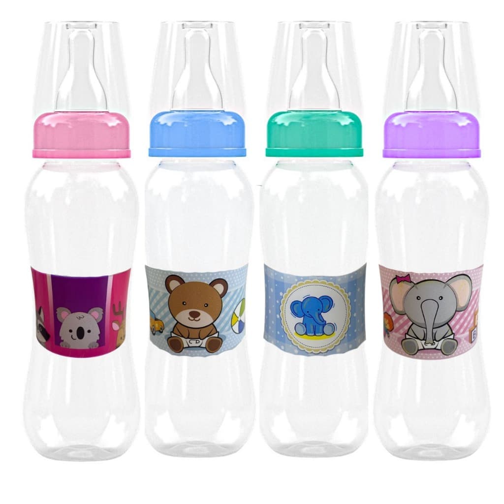 PAC C/12 Mamadeiras 240ML Decorada Menino Menina - Mamadeira 240ML Pacote com 12 Unidades