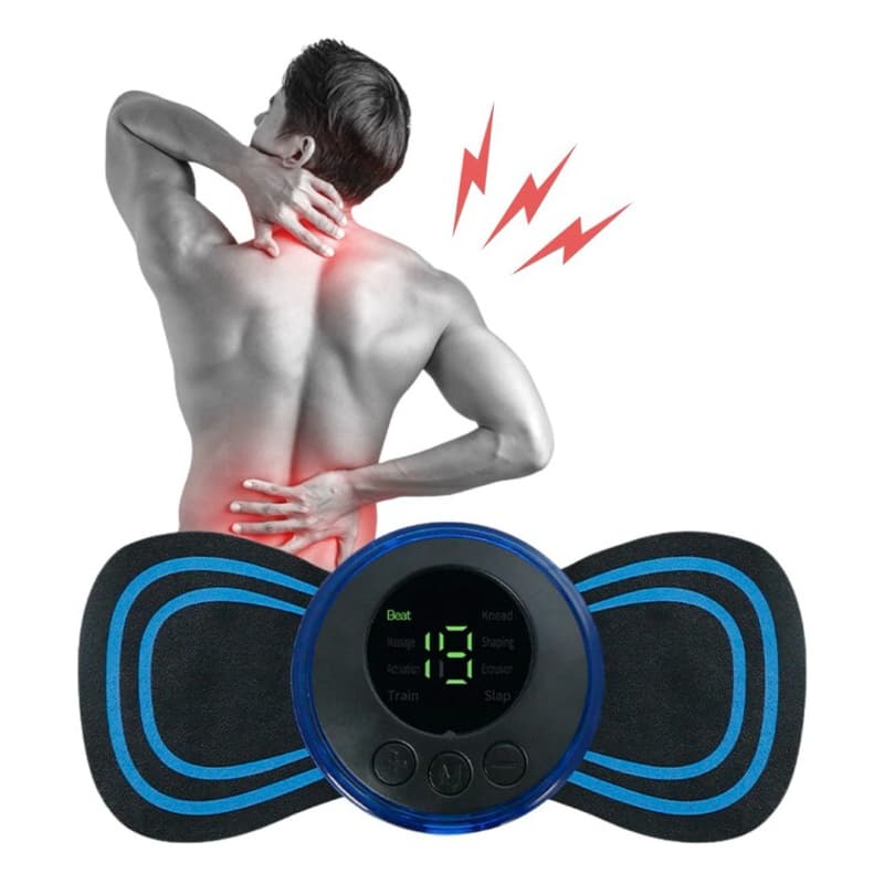 Massageador Elétrico Portátil Recarregável Relaxante Muscular Alivia Dor Lombar Pescoço Coluna Ems