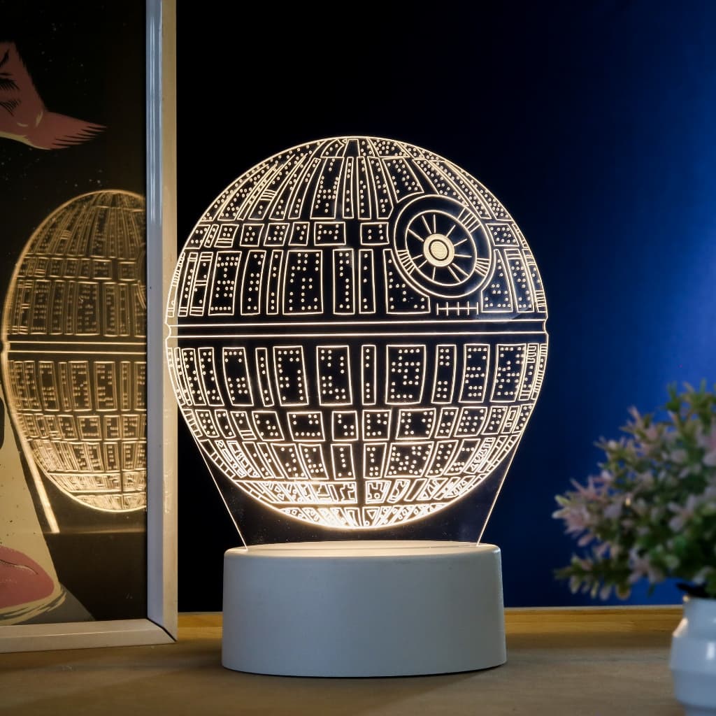 Luminária LED 3D de Mesa / Luz Noturna Presente Criativo / Decoração - Star Wars, estrela da morte
