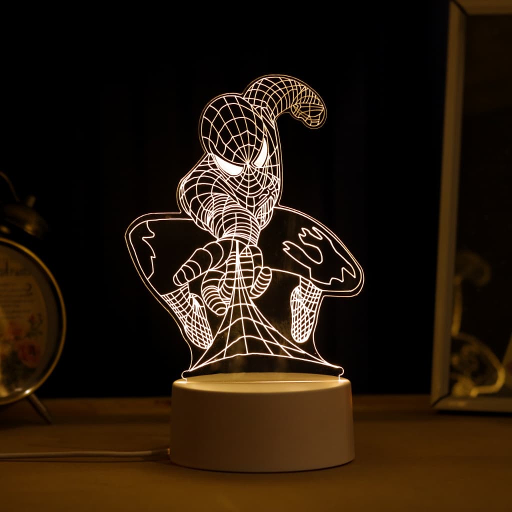 Luminária LED 3D de Mesa / Luz Noturna Presente Criativo / Decoração - Homem aranha, sipider man