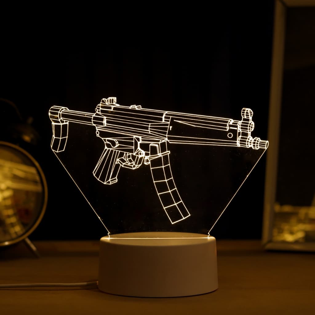 Luminária LED 3D de Mesa / Luz Noturna Presente Criativo / Decoração - AK-47, jogo