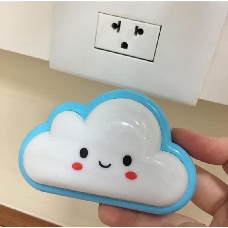 Mini Luminária Luz Led Infantil Nuvem Abajur de Tomada Led Infantil Colorida Quarto Bebê Noturna