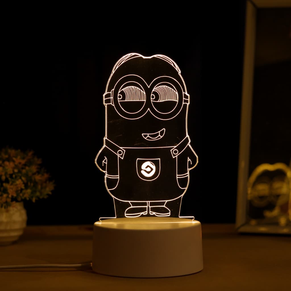 Luminária LED 3D de Mesa / Luz Noturna Presente Criativo / Decoração - Minion, Minions