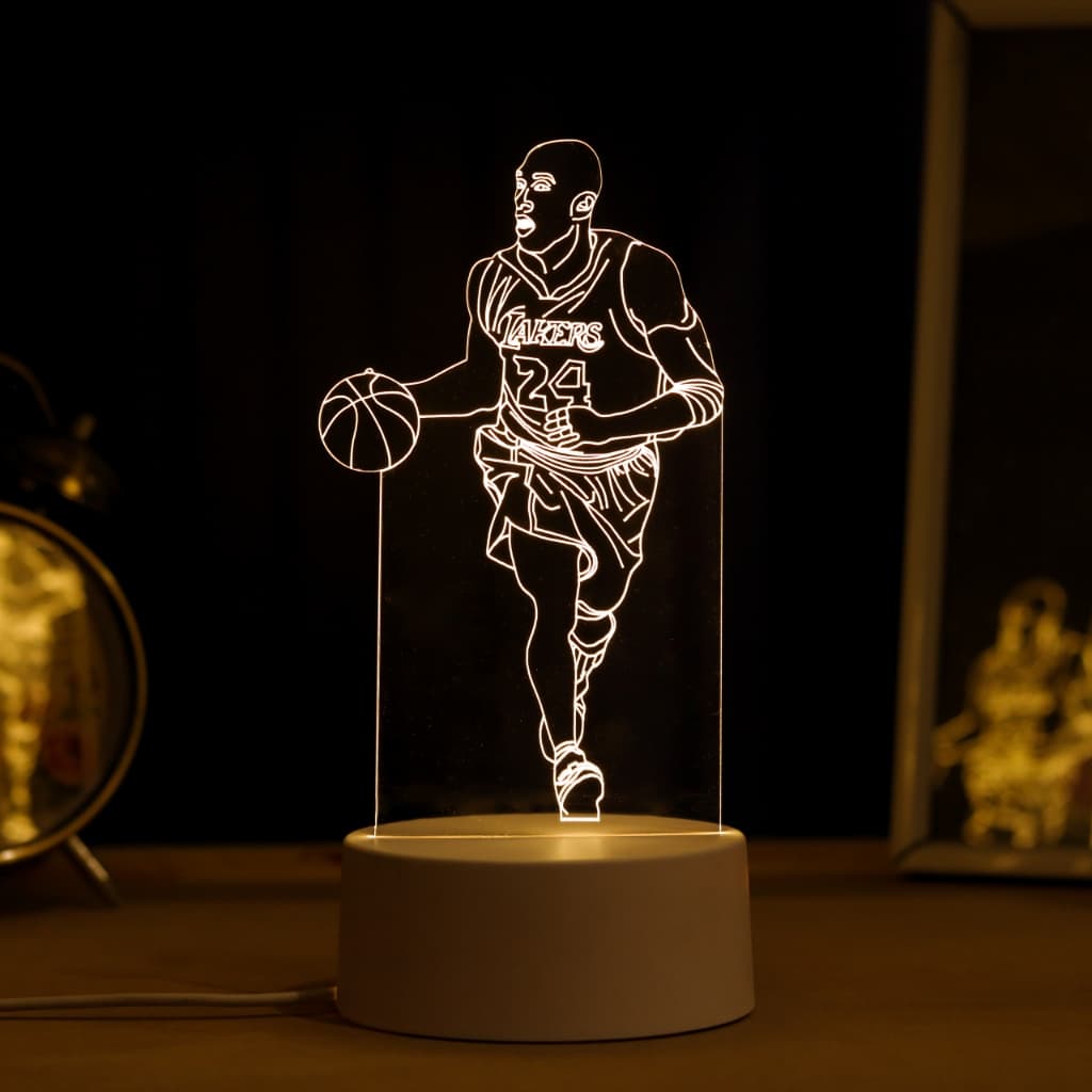 Luminária LED 3D de Mesa / Luz Noturna Presente Criativo / Decoração - jogador de basquete, esportes