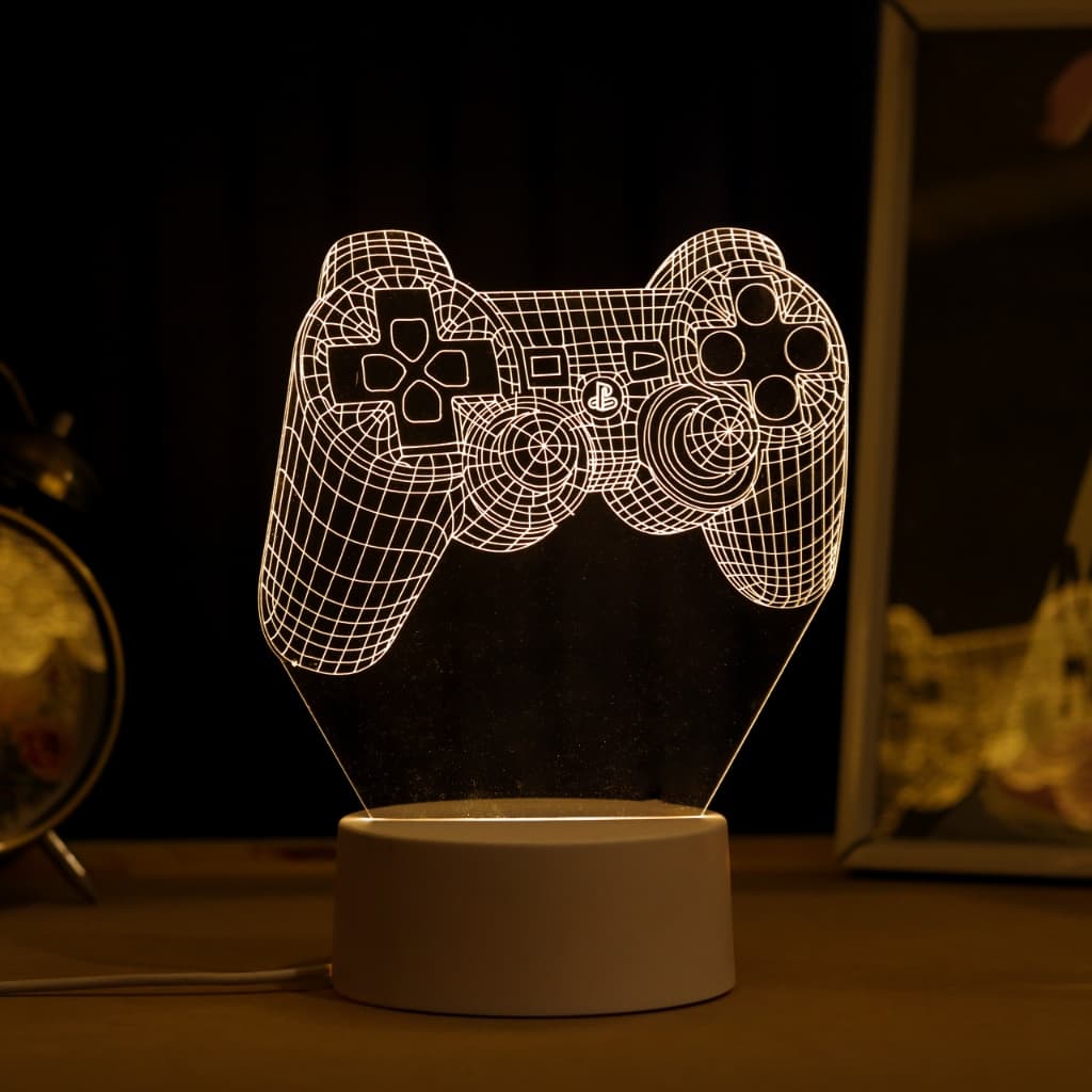 Luminária LED 3D de Mesa / Luz Noturna Presente Criativo / Decoração - controle playstation, manete play station