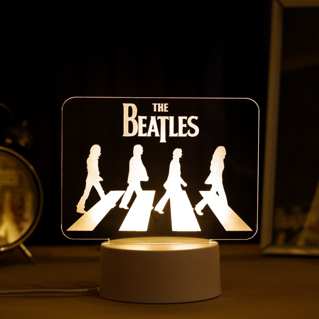 Luminária LED 3D de Mesa / Luz Noturna Presente Criativo / Decoração - the beatles, beatles