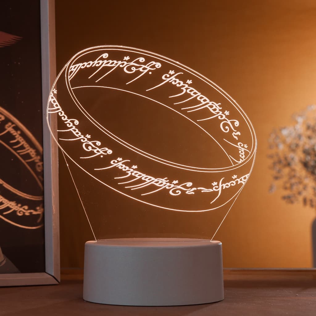 Luminária LED 3D de Mesa / Luz Noturna Presente Criativo / Decoração - O Anel , Filme, Séries, Magia
