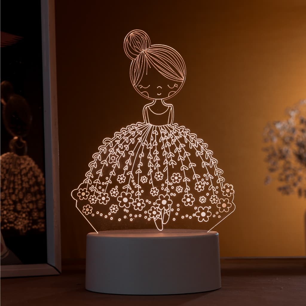 Luminária LED 3D de Mesa / Luz Noturna Presente Criativo / Decoração - bailarina criança, balé, ballet