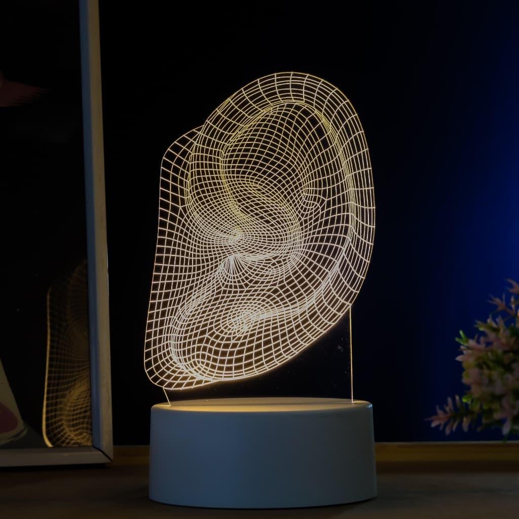 Luminária LED 3D de Mesa / Luz Noturna Presente Criativo / Decoração - orelha, ouvido, órgãos