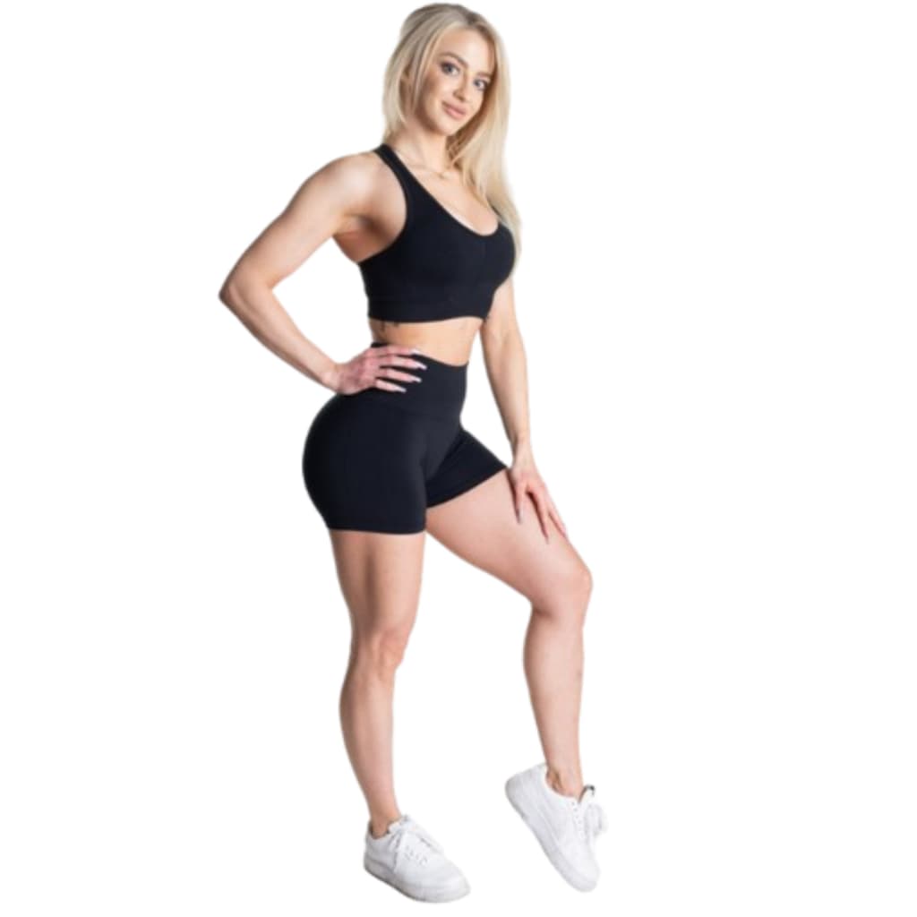 1 Conjunto Top Sem Bojo e Short Legging Cintura Alta Fitness Academia Sem Transparência Roupa Roupas Feminino