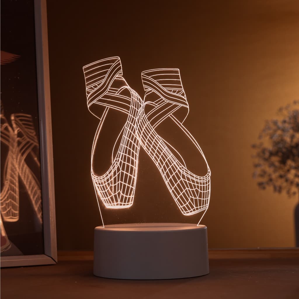 Luminária LED 3D de Mesa / Luz Noturna Presente Criativo / Decoração - sapatilhas de balé, ballet, bailarina