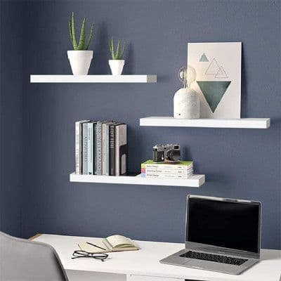 Kit 3 Prateleira 30cm para Parede Decoração Casa Sala Quarto Banheiro Cozinha escritorio multifuncional Prateleiras Reta rack, Parafusos buchas e suporte em L Versátil Móveis duráveis objetos organização funcional estilo Estantes nicho MDF madeira