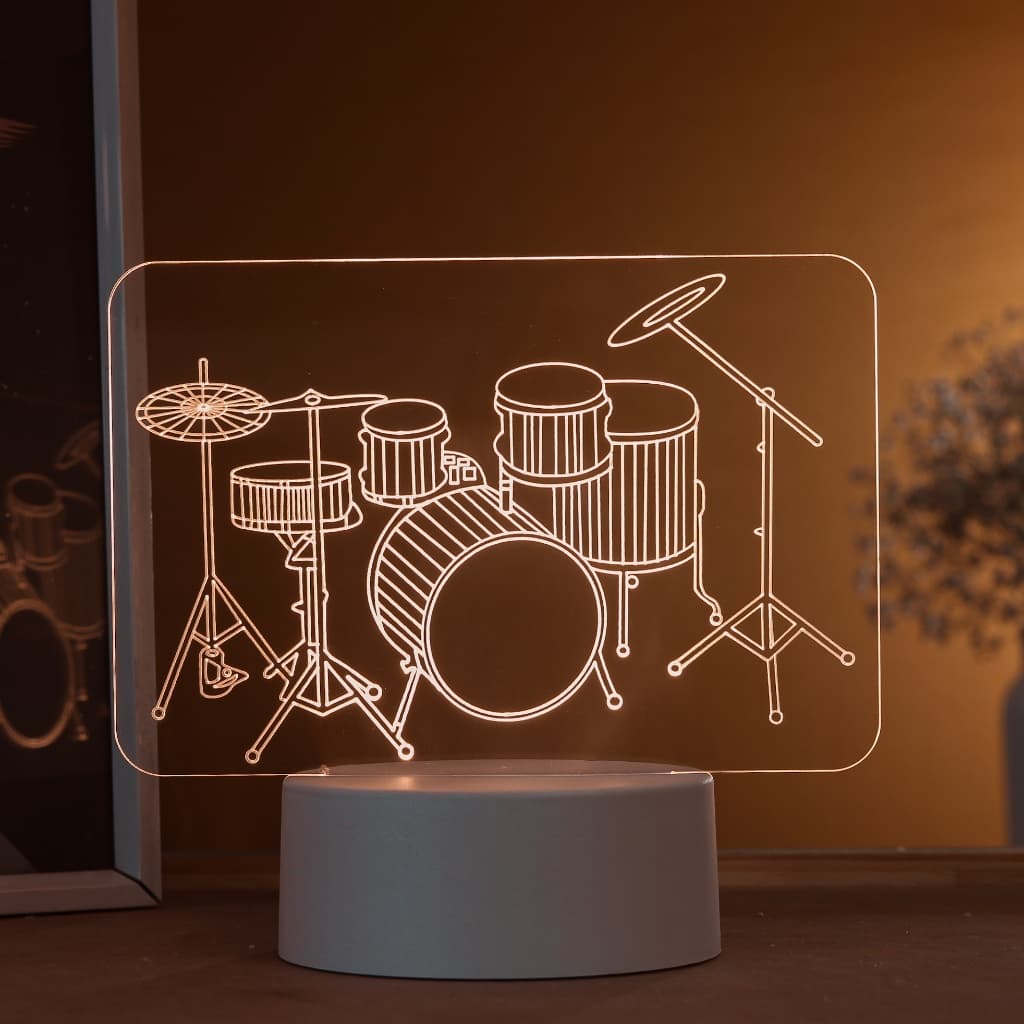 Luminária LED 3D de Mesa / Luz Noturna Presente Criativo / Decoração - bateria, instrumentos