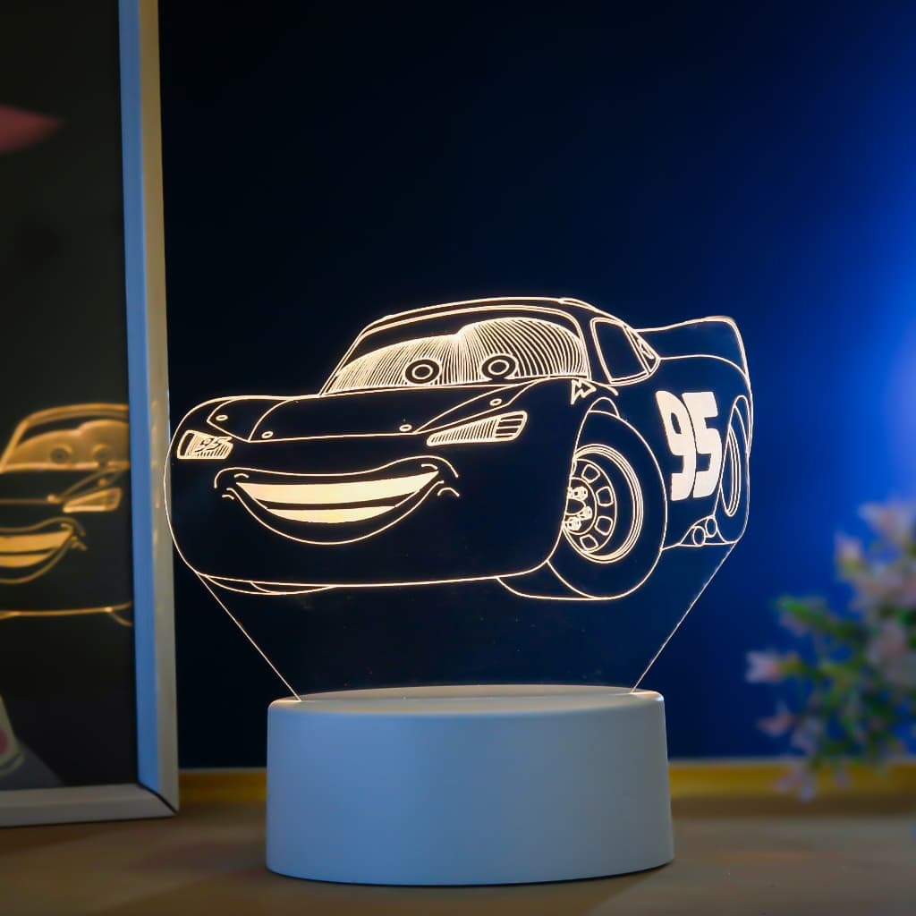 Luminária LED 3D de Mesa / Luz Noturna Presente Criativo / Decoração - carros, relâmpago, desenho animado