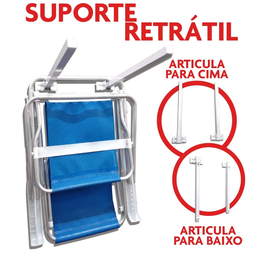 Suporte De Cadeiras De Praia De Parede Alumínio Não Enferruja Retratil Articulado