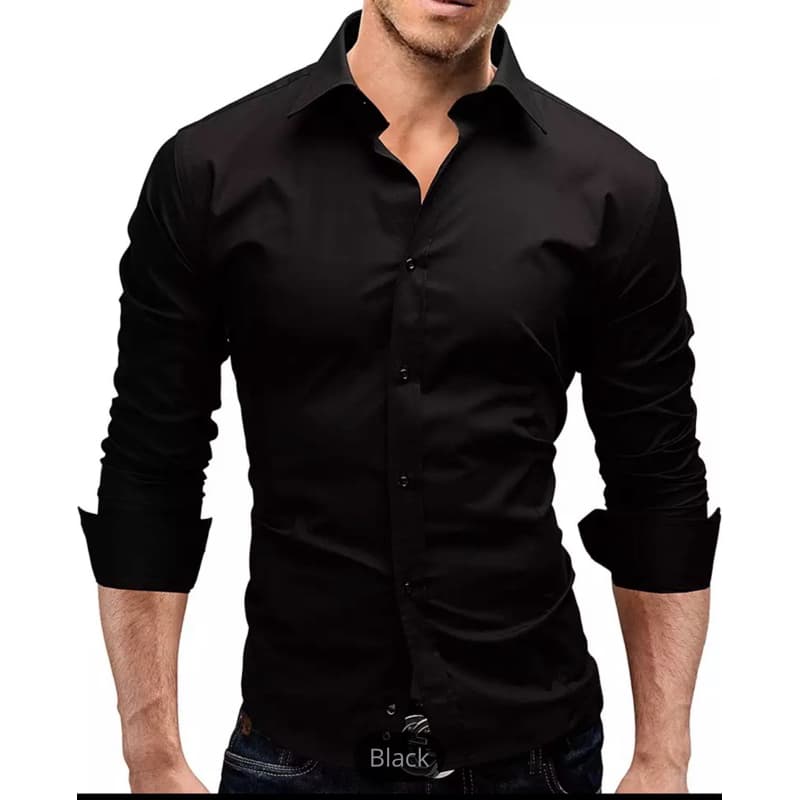 Camisa Social Slim Fit Preta luxo