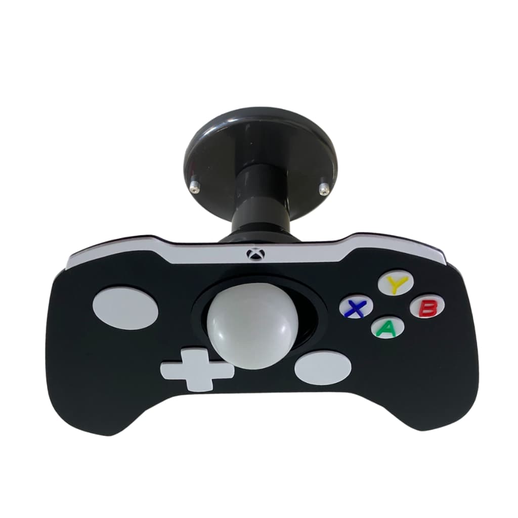 Lustre Plafon Infantil Gamer Preto Controle Videogame Luminária LED Criativa Decoração Quarto Xbox