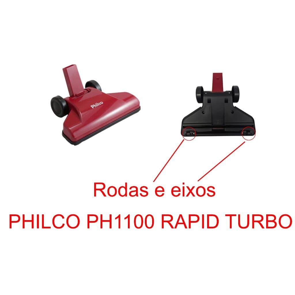 kit de reparo compatível com Aspirador Ph PH1100 RAPID TURBO Rodas Dianteiras + eixos