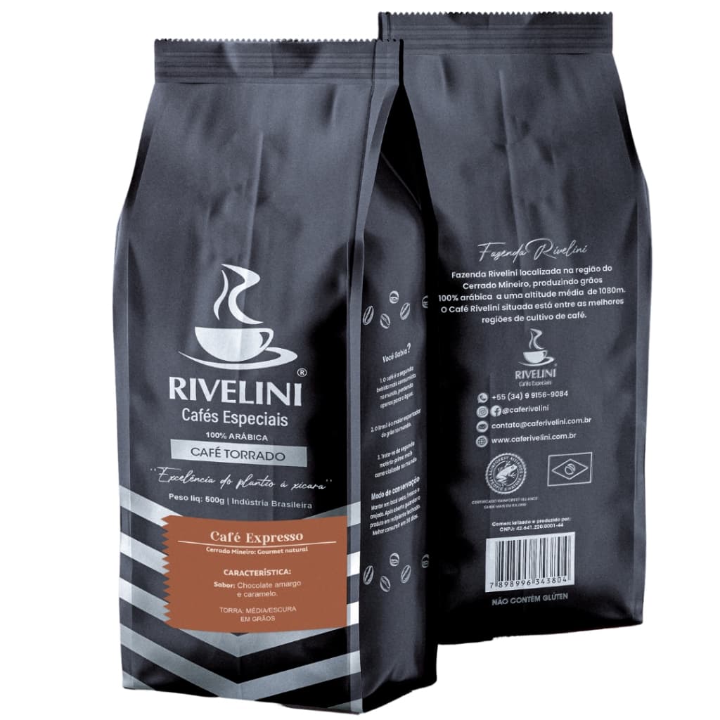 Café Expresso 100% Arábica Torrado em Grãos | Rivelini