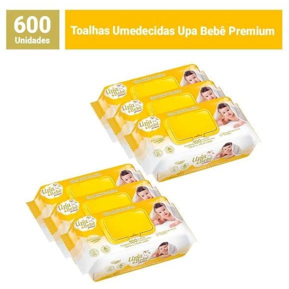 Toalha umedecida infantil / para bebe com 100 unid premium  - Upa Bebe