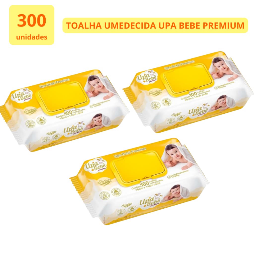 Toalha Umedecida infantil com 100 unid  premium-  Upa Bebe