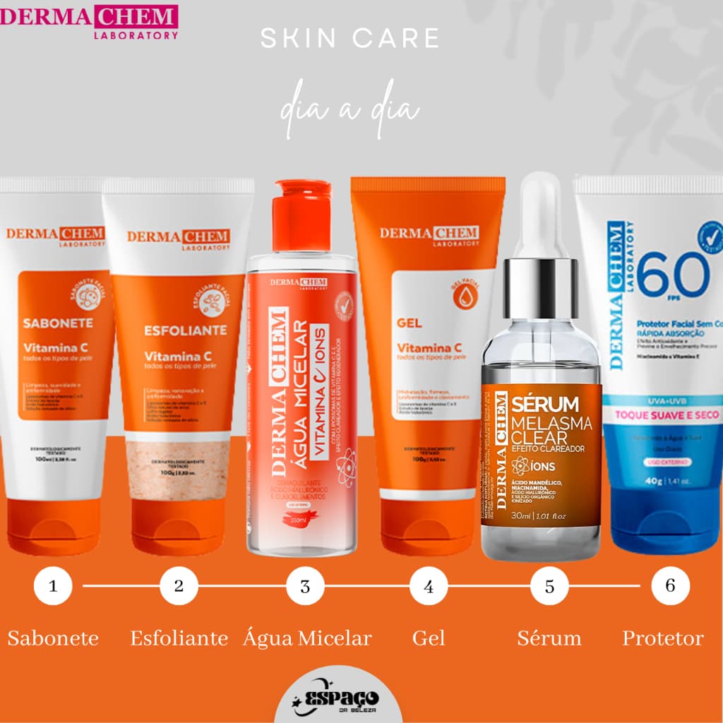 Kit Skincare Vitamina C Clareador e Anti-idade - Dermachem