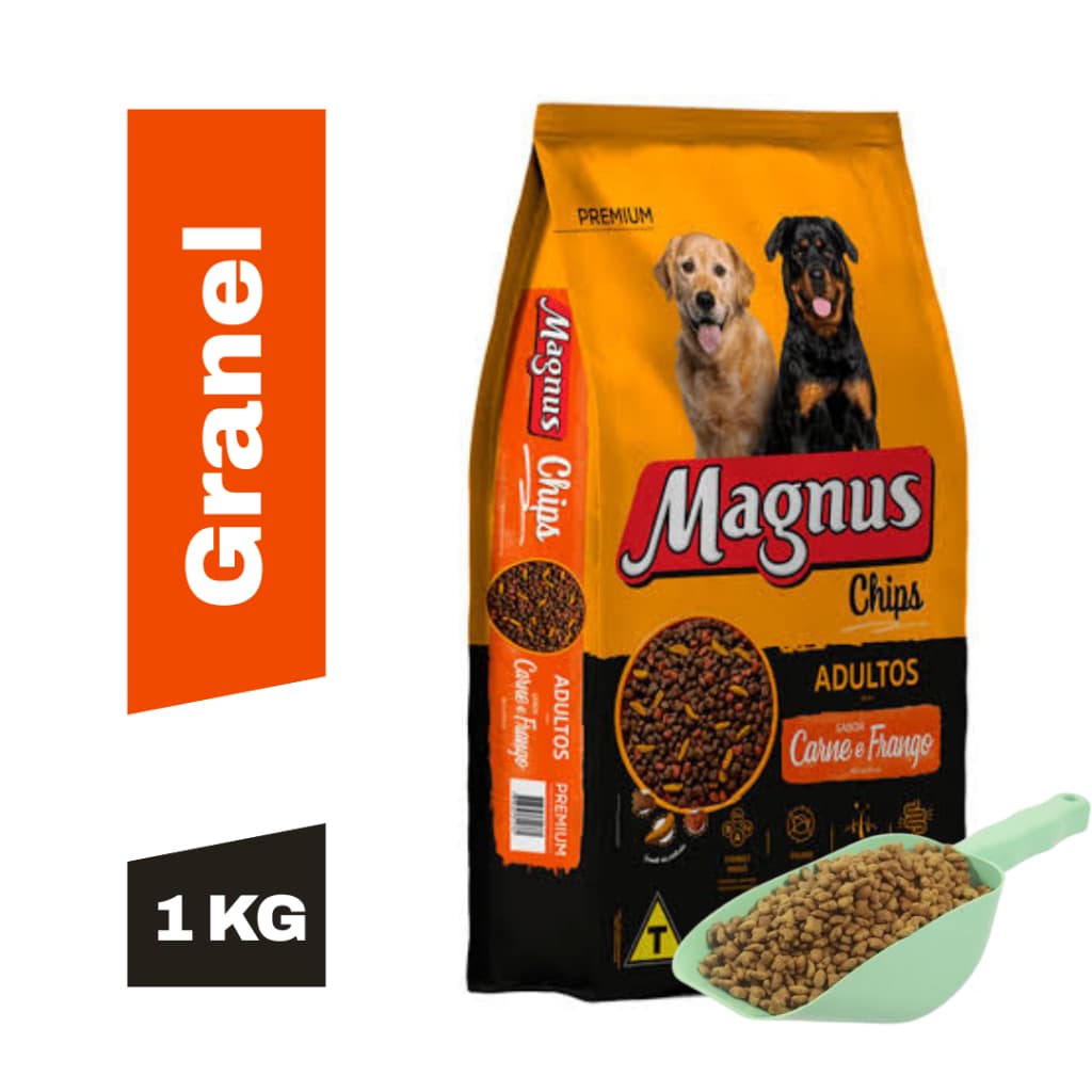 Ração A Granel Magnus Chips Carne e Frango para Cães Adultos 1 kg - Ração Cachorro