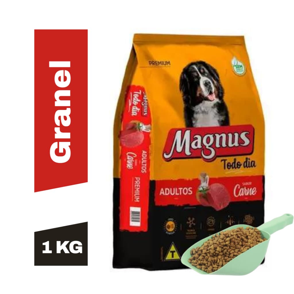 Ração Para Cachorro Magnus Todo Dia Sabor Carne 1kg - Ração Cachorro Adulto