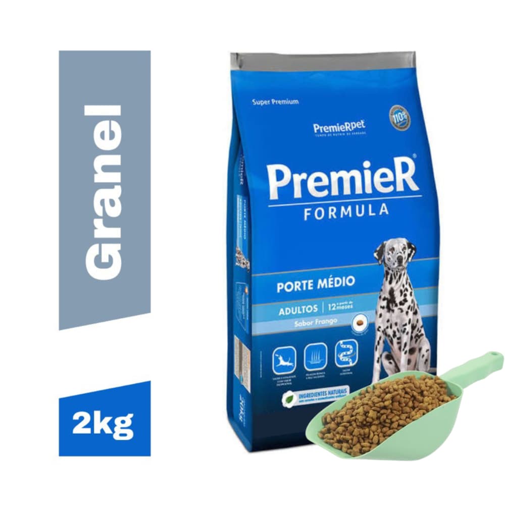 Ração Para Cachorro Premier Pet Adulto Porte Médio 2kg - Ração Cachorro Super Premium
