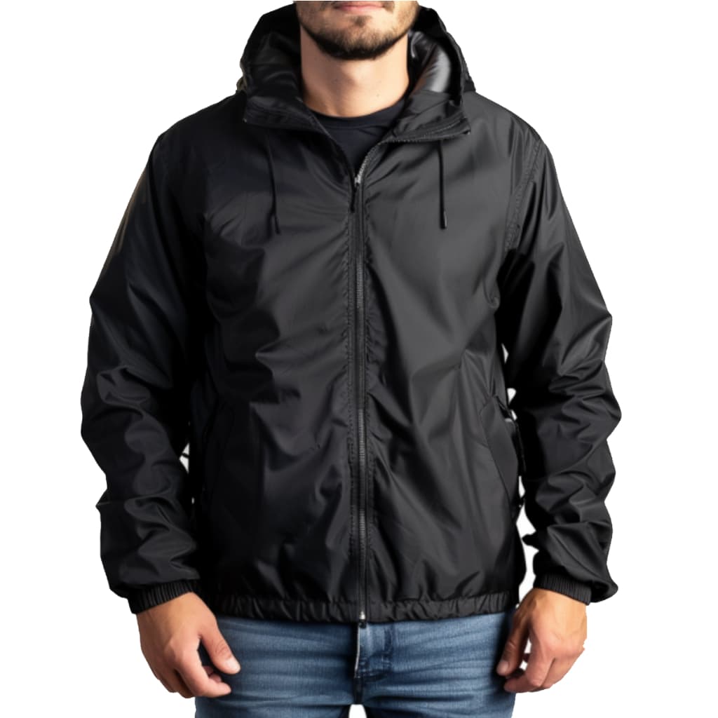 Casaco jaqueta corta Vento Masculino impermeável liso inverno capuz ziper até g4