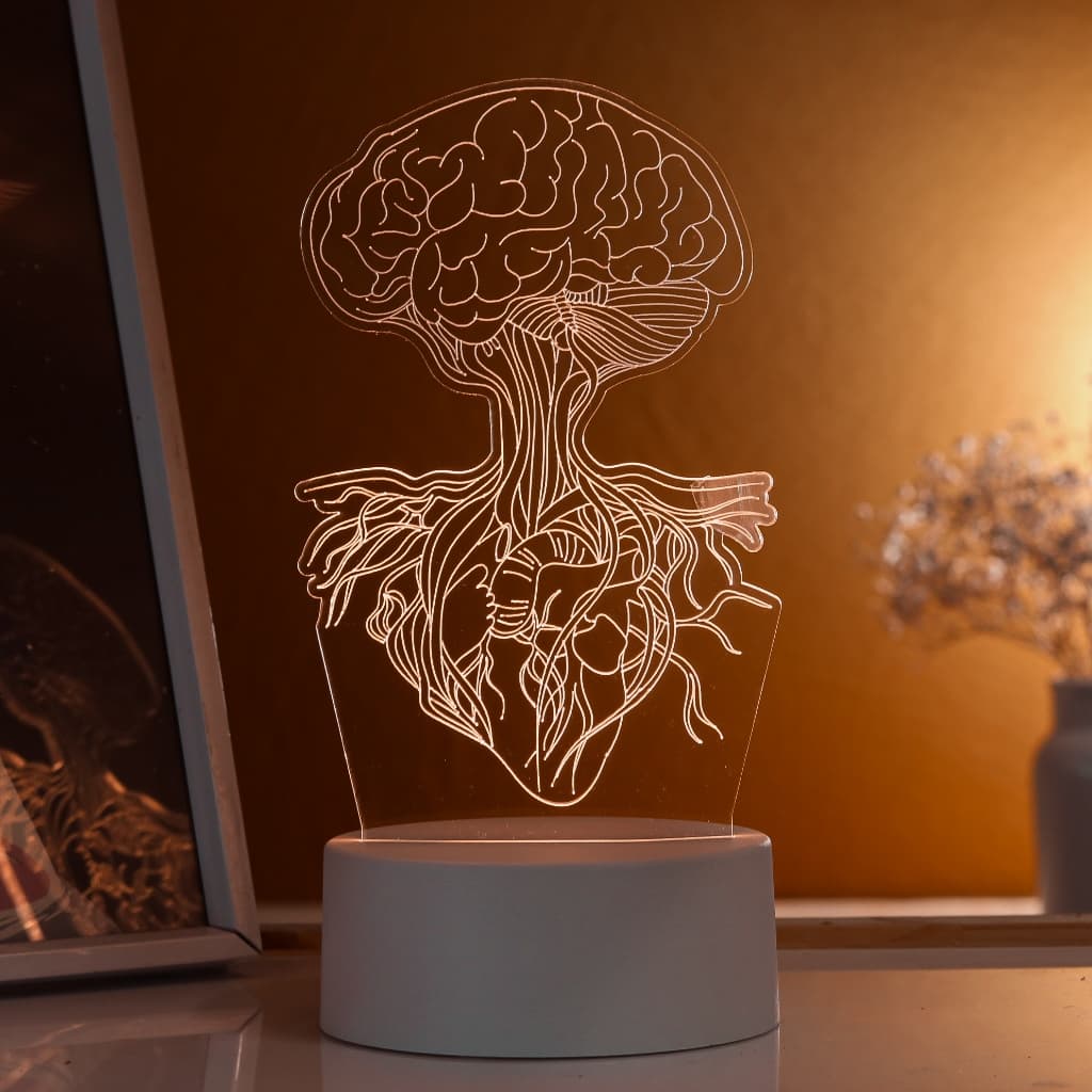 Luminária LED 3D de Mesa / Luz Noturna Presente Criativo / Decoração - coração e o cérebro, órgãos