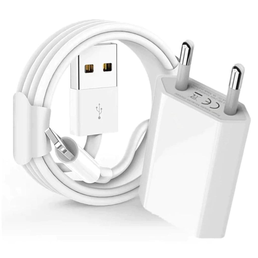 Carregador com Cabo Compativel com Iphone 5W Adaptador De Energia Usb Ue Conversor Adaptador Cabo Usb Carregador Rápido Europeu 1 M Para Iphone 5 / 6 / 7 / 8 / X / 11 / 12 / 13 / 14 pro max