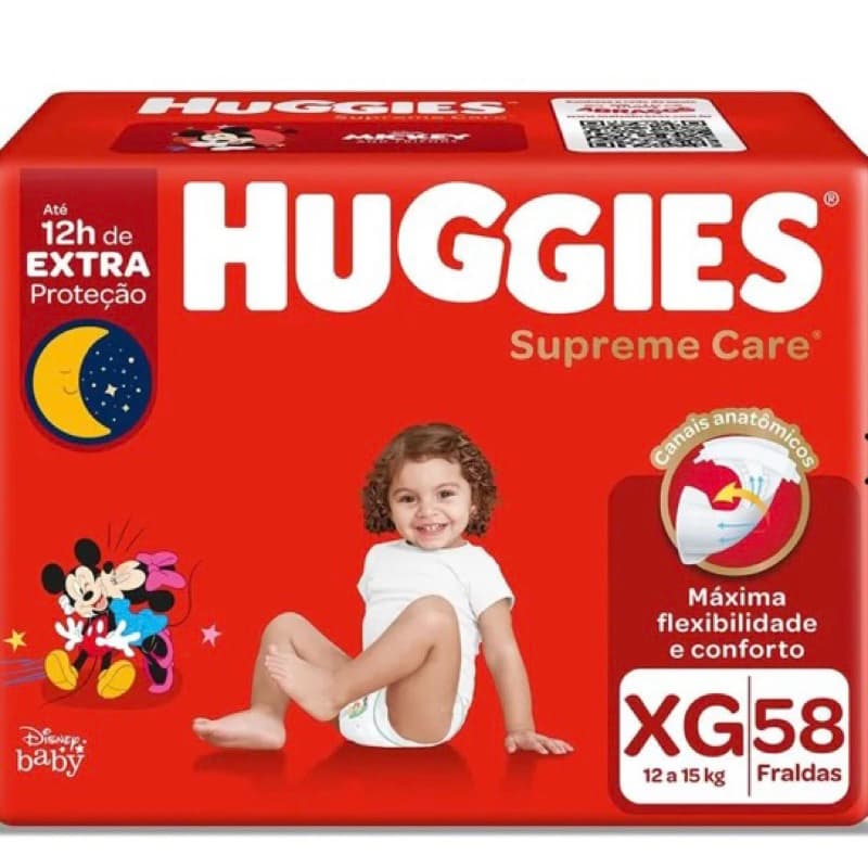Fralda Descartável Huggies Supreme Care XG 58 Unidades