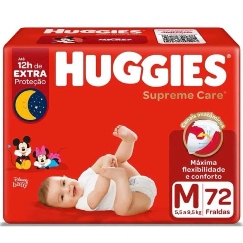 Fralda Descartável Huggies Supreme Care M 72 Unidades