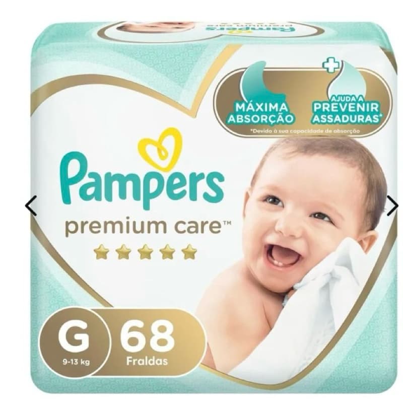 Fralda Descartável Pampers Premium Care G 68 Unidades